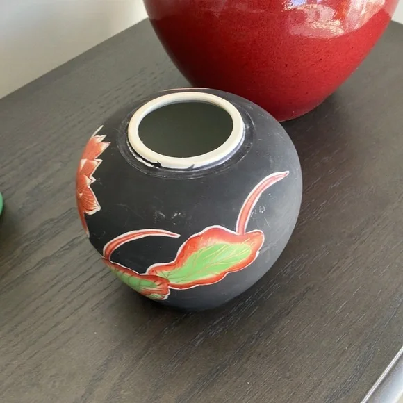 Ginger jar/ vase floral made in Japan pottery vintage